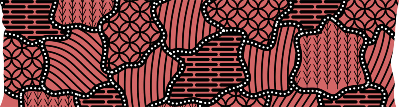 Batik sekar jagad decorative washi tape illustration