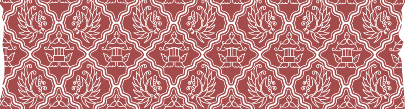 Batik sidomukti traditional pattern washi tape illustration