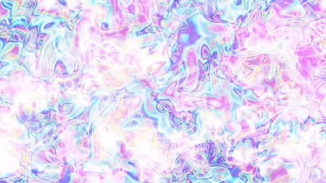 Iridescent holographic fluid seamless loop. Abstract background. Digital animation.