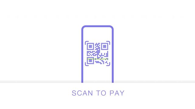 Mobile QR code payment interface animation