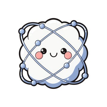 Kawaii Atom Model Clipart Cute Atomic Structure Science Illustration for Chemistry and STEM
