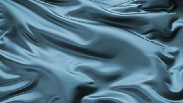 Luxury silver blue satin silk fabric animation with smooth flowing folds. Seamless looping abstract motion background for technology, branding, premium presentations and elegant digital visuals