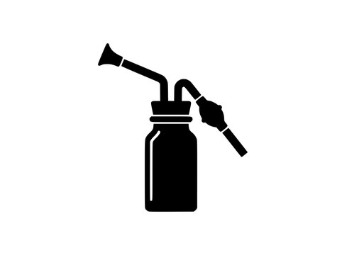 Laboratory Wash Bottle Icon Silhouette Chemistry Equipment