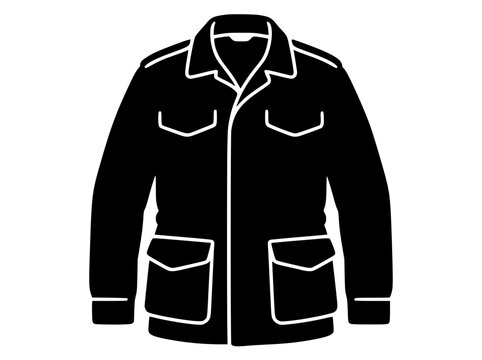 Military style field jacket vector illustration icon