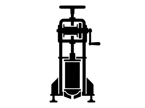 Vintage manual sausage stuffer machine silhouette icon