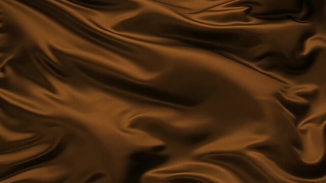 Luxury bronze silk fabric animation with glossy flowing satin folds. Seamless looping abstract motion background for premium branding, fashion, elegant presentations and product videos
