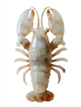 Top View Of White Freshwater Crayfish Isolated On A Bright White Background For Seafood Concept