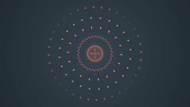 Abstract West African Geometric Sun Mandala on Dark Background