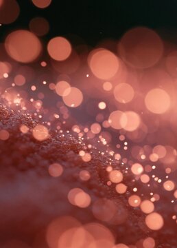 Abstract background with a dark red color. the background is filled with small, circular lights that are blurred and appear to be floating in the air.