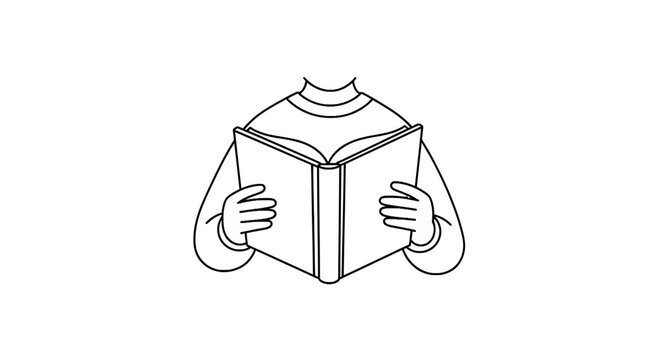 Person Reading a Book Close Up.