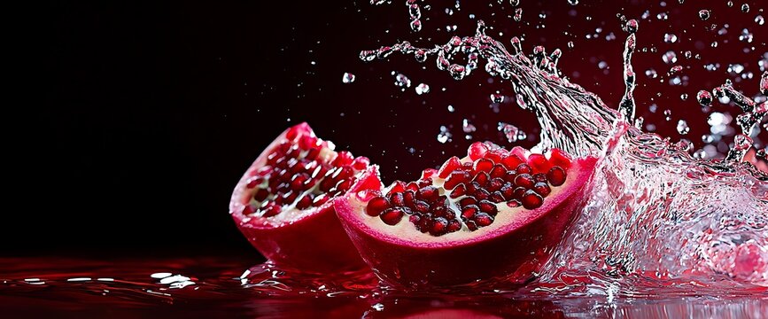Pomegranate in water splash (1)