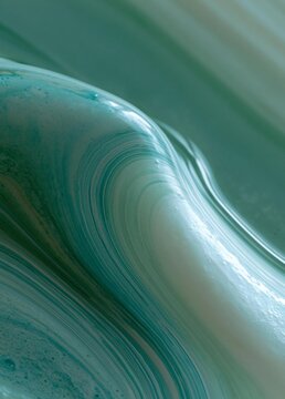Abstract close-up of a wave. the wave appears to be made up of multiple layers of water, with the top layer being a light blue color and the bottom layer a darker blue.