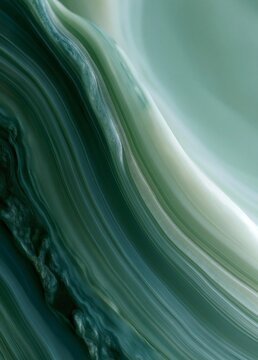 Abstract digital art piece that appears to be a close-up of a wave or ocean. the wave is made up of multiple layers of different shades of green and white, creating a gradient effect.