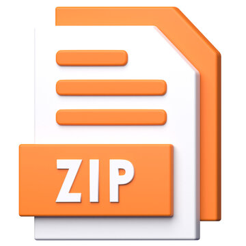 3d icon zip document