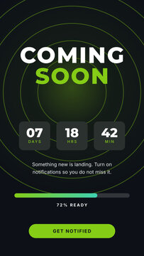 Coming soon countdown story template with timer boxes
