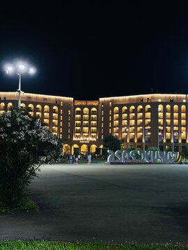 Russia Sochi June 25, 2026: night view of the Mantera Hotel