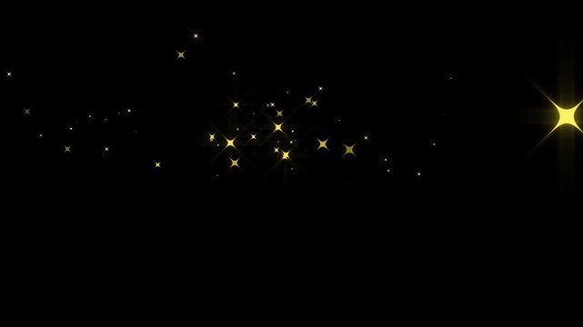 Magical golden sparkle trail black screen vfx, dreamy twinkling shimmer particles overlay, 2d shining twinkle effect, fast glittering star lines, fairy dust glitter trail burst, seamless loop 4k