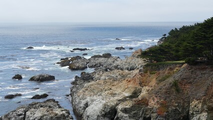 Fototapeta premium The beautiful costline landscape along the No 1 highway in California
