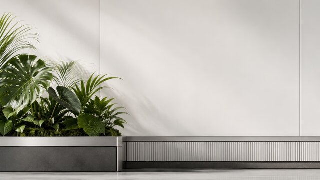 Luxury Botanical Sustainable Infrastructure Background for FinTech Branding with Ultra Minimal Copy Space