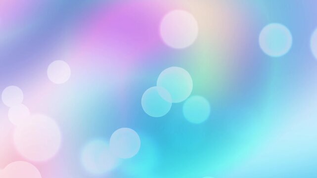 Vibrant sky blue, electric cyan, and soft purple fluid gradient motion loop with large translucent bokeh circles for dynamic tech video overlay background