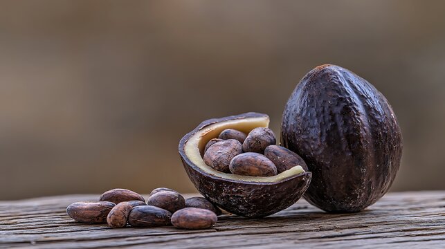 Cocoa pods and beans