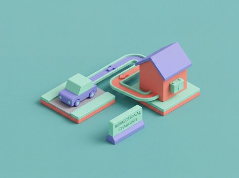 Bidirectional charging loop connects electric car and house