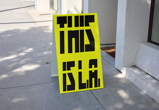 Empty A-frame Sidewalk Sign In Los Angeles street.
