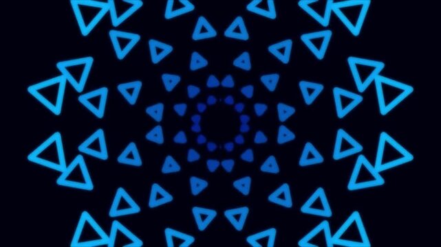 Blue Triangle Fractal Mandala Animation