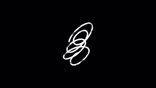 Confusion concept one line drawing animation . Chaotic tangle scribble with energetic sketch lines smooth looping animation alpha chanel in 4k video
