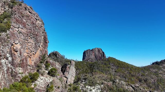 Aerial View of Rugged Rock Formations in Warrumbungle National Park