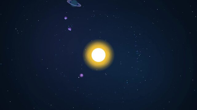 Cute animated vector video footage of a rotating moon