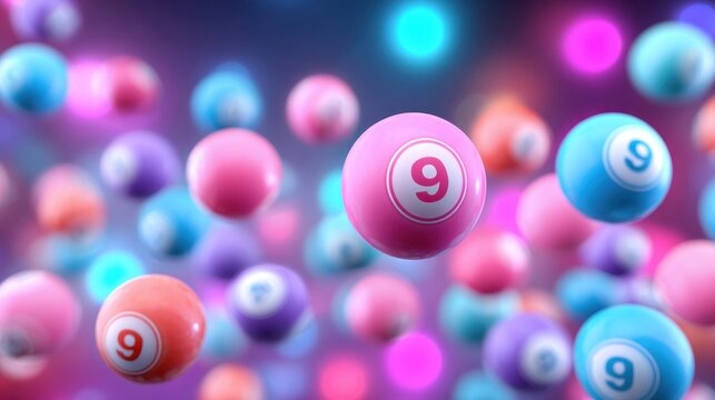 Abstract colorful balls representing luck and winning