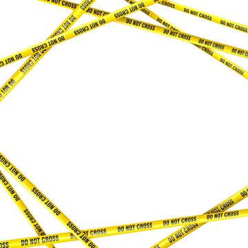 Yellow do not cross barrier tape 3d