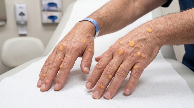 Xanthomata Clinical Presentation &ndash; Real Medical Photograph