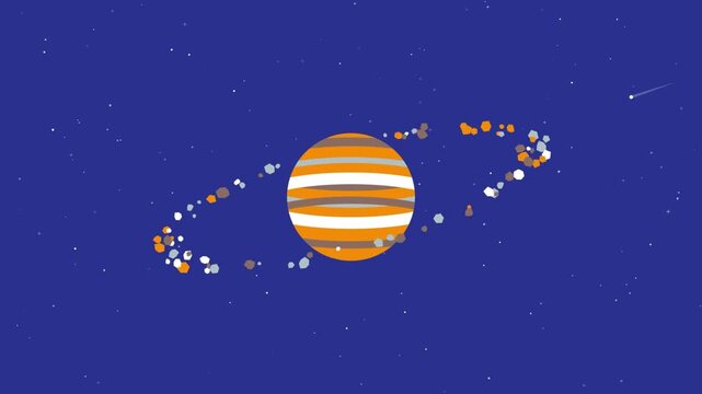 Rotating space-themed animated video footage