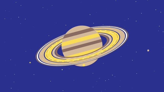 Cute animated vector video footage with a space and planet theme.