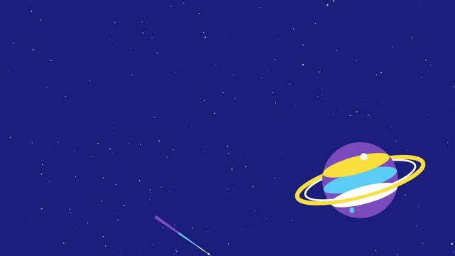 Cute animated vector video footage featuring various planets.