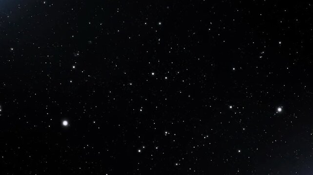 Celestial bodies drifting through the vast dark expanse with twinkling starlight during a deep space exploration