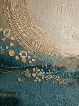 Form & Materiality - Plaster focuses purely on materiality, depth, and raw tactile emotion. By contrasting soft, raked curves against coarse, pitted textures and smooth metallic/beaded accents