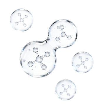 Transparent molecular structure with glass-like spheres representing advanced biotechnology, medical innovation, molecular science, and health research. Ideal for healthcare, pharmaceutical