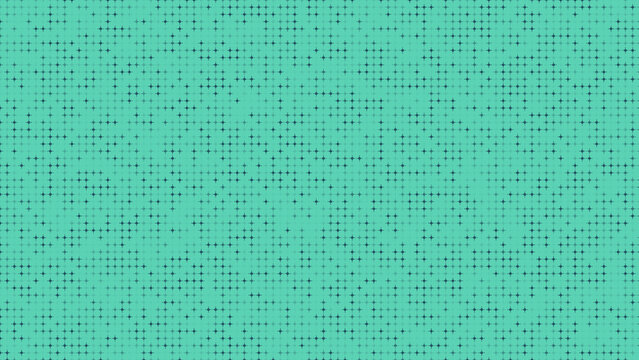 Teal dot matrix pattern with small repeating square elements across a solid background dots geometric