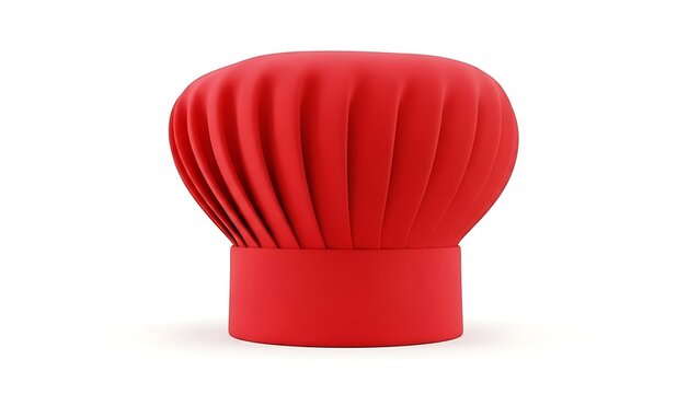 A red silicone chef's hat on a white background