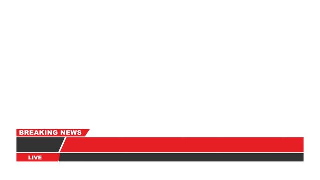 Dynamic broadcast news lower third graphic template in bold red and black, ideal for live event coverage, breaking updates, and professional media presentations on television or digital platforms
