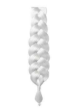 Pristine waterfall braid, intricate weaving, silky texture, delicate white pearl, isolated on a clean transparent studio background, 45-degree angle, concept of elegant craftsmanship