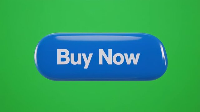 Six blue 'Buy Now' buttons animating on a green background with subtle lighting for e-commerce and digital marketing