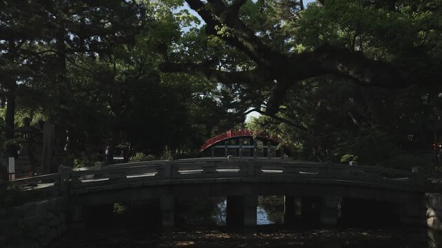 Sumiyoshi bridges on a summer day
