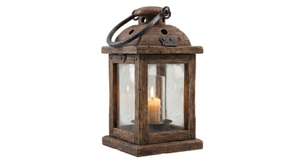 old wooden lantern on a transparent background © Astral Pixel