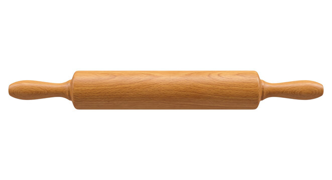 wooden rolling pin isolated on transparent background