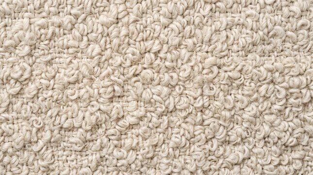 Close-up of soft loop yarn fabric texture. Neutral knit textile background for design and fashion projects.