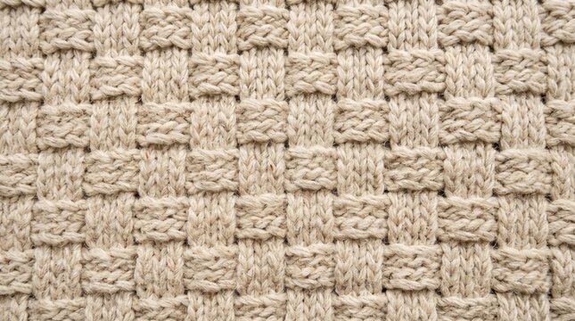 Close-up of woven knit fabric texture for textile design. Detailed background for fashion or craft projects.